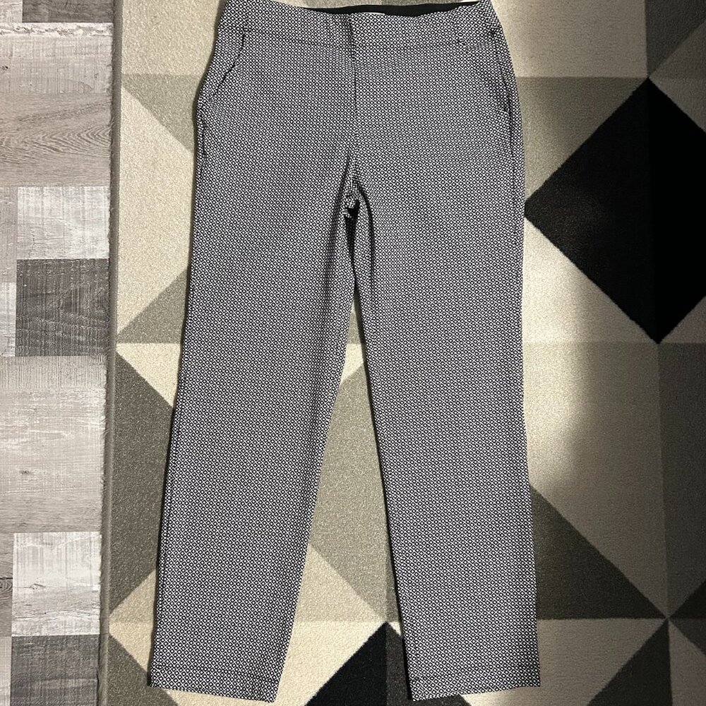Max Studio Black/White Pattern Pull-on Trousers Women's Size XL‎